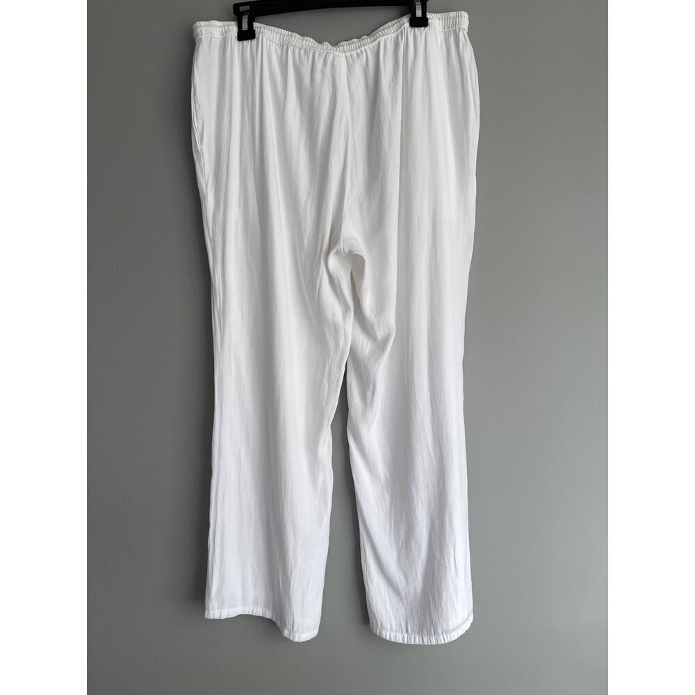 Theory Plus White Wide Leg Drawstring Pants Women Size L Resort Coastal Minimal - Picture 4 of 8